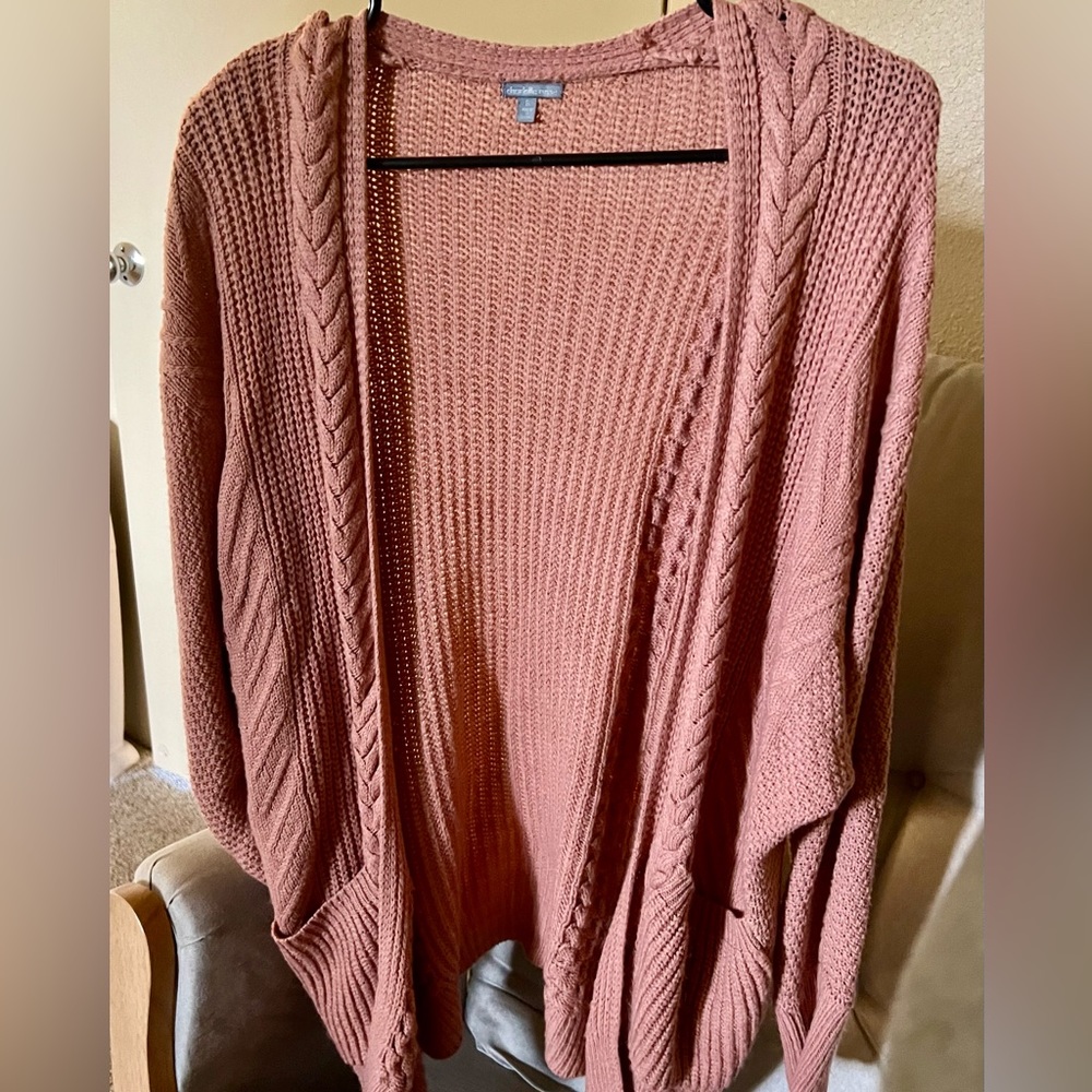 Mauve Pink Knit Cardigan